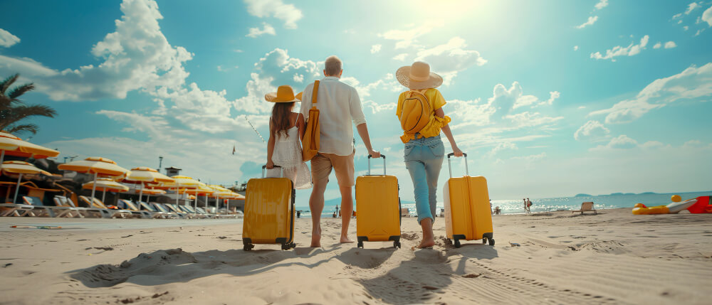 A family setting off on their holiday